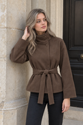 Milena Faux Suede Jacket — Brown