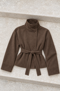 Milena Faux Suede Jacket — Brown