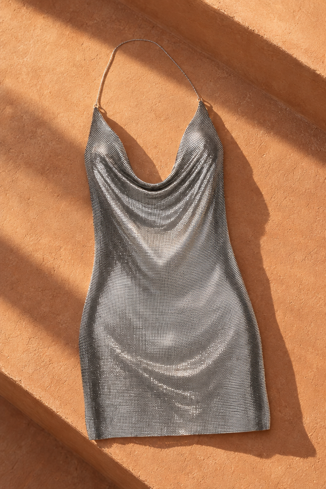 Natalia Mini Dress — SILVER