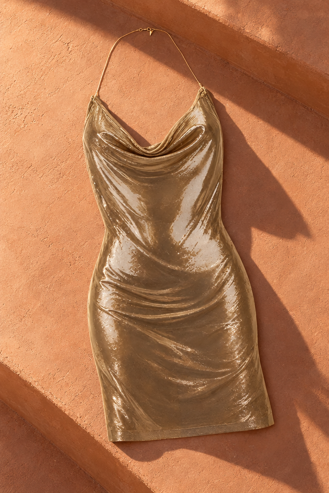 Natalia Mini Dress — GOLD