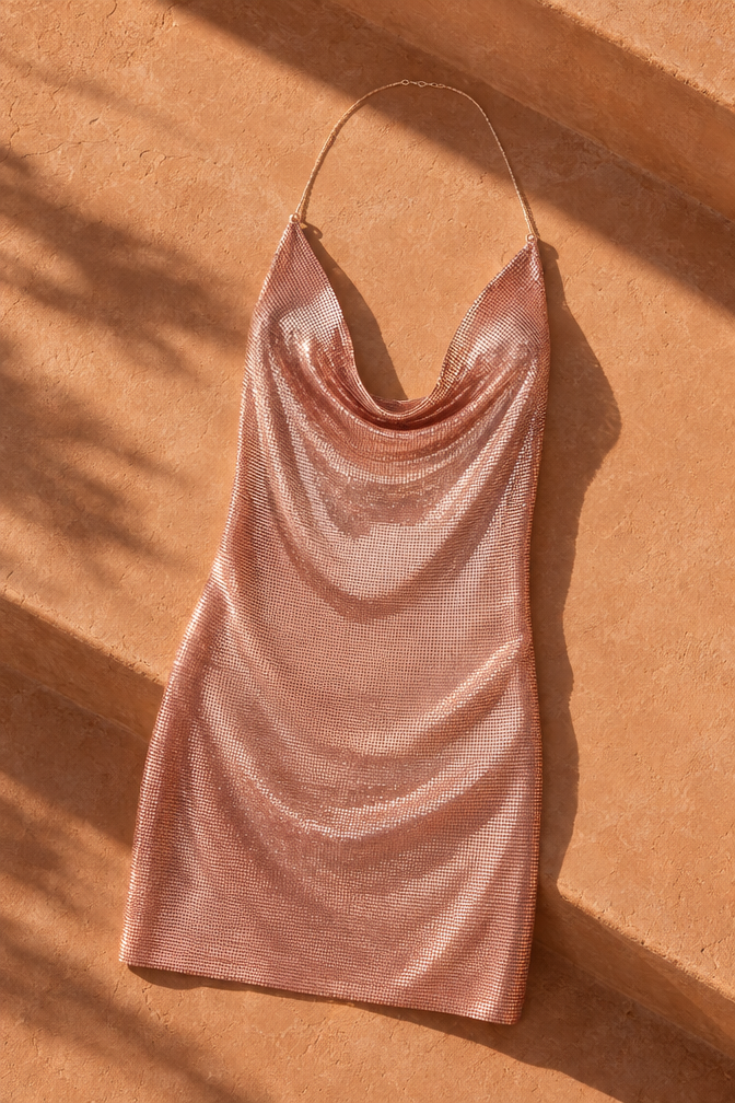 Natalia Mini Dress — ROSE GOLD