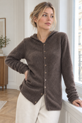 Renata Hooded Cardigan — Coffee