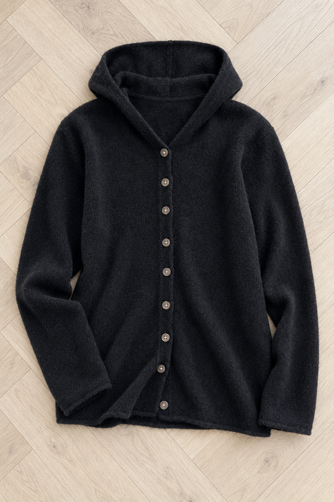 Renata Hooded Cardigan — Black