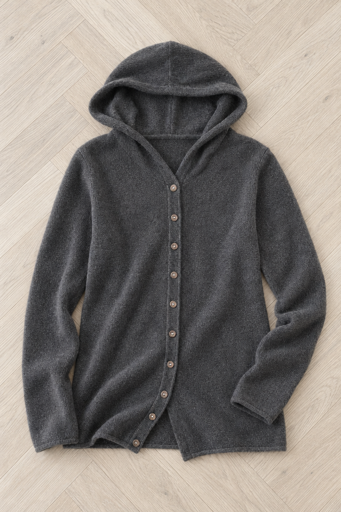 Renata Hooded Cardigan — Dark Gray