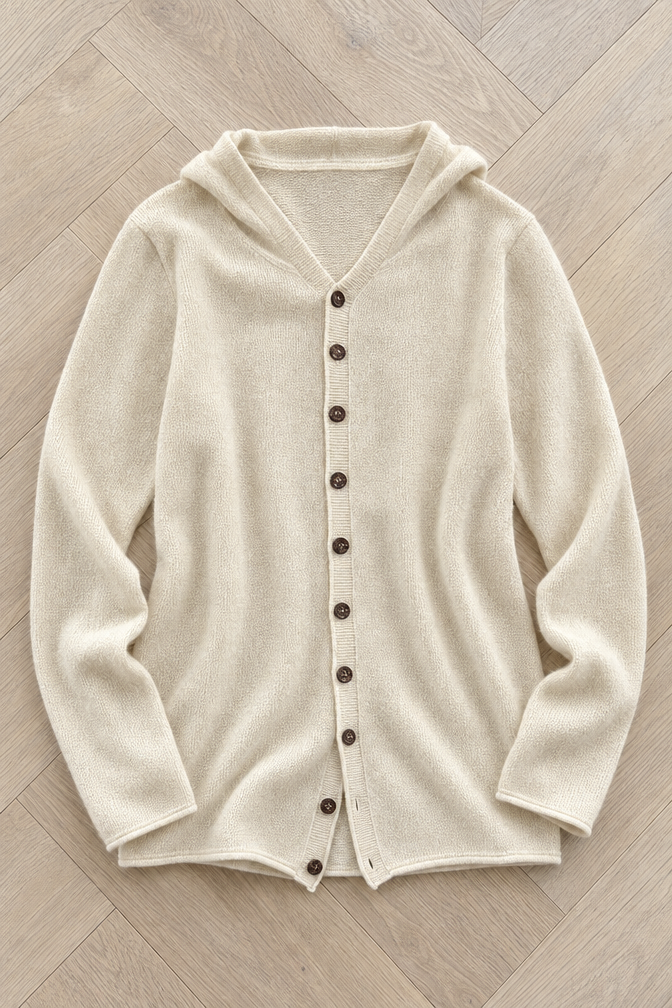 Renata Hooded Cardigan — Beige