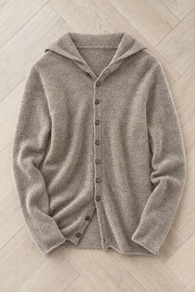 Renata Hooded Cardigan — Camel