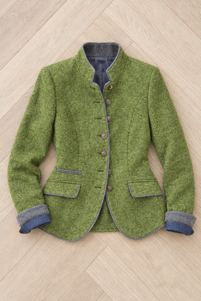 Roxanne Wool Blazer — Green