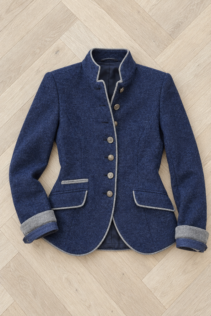 Roxanne Wool Blazer — Blue