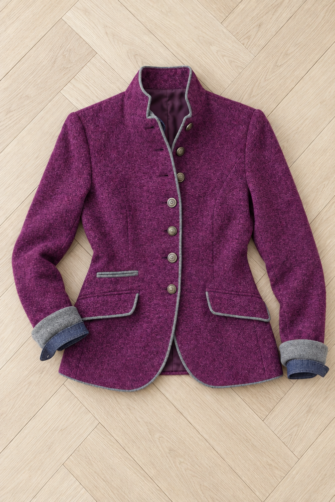 Roxanne Wool Blazer — Purple