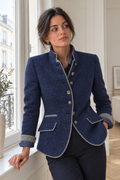 Roxanne Wool Blazer — Blue