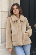 Simona Sherpa Jacket — Apricot