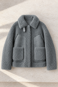 Simona Sherpa Jacket — Gray