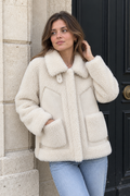 Simona Sherpa Jacket — Pearl
