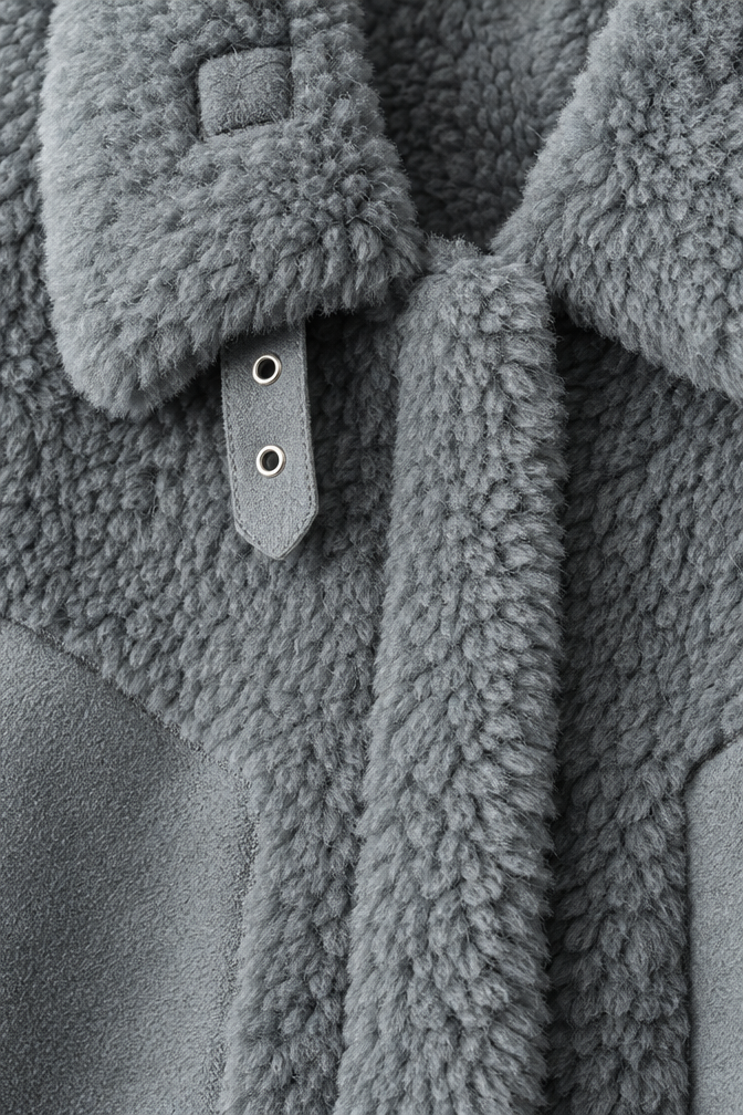Simona Sherpa Jacket — Gray