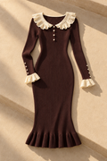 Vera Midi Dress — Brown