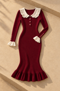 Vera Midi Dress — Burgundy