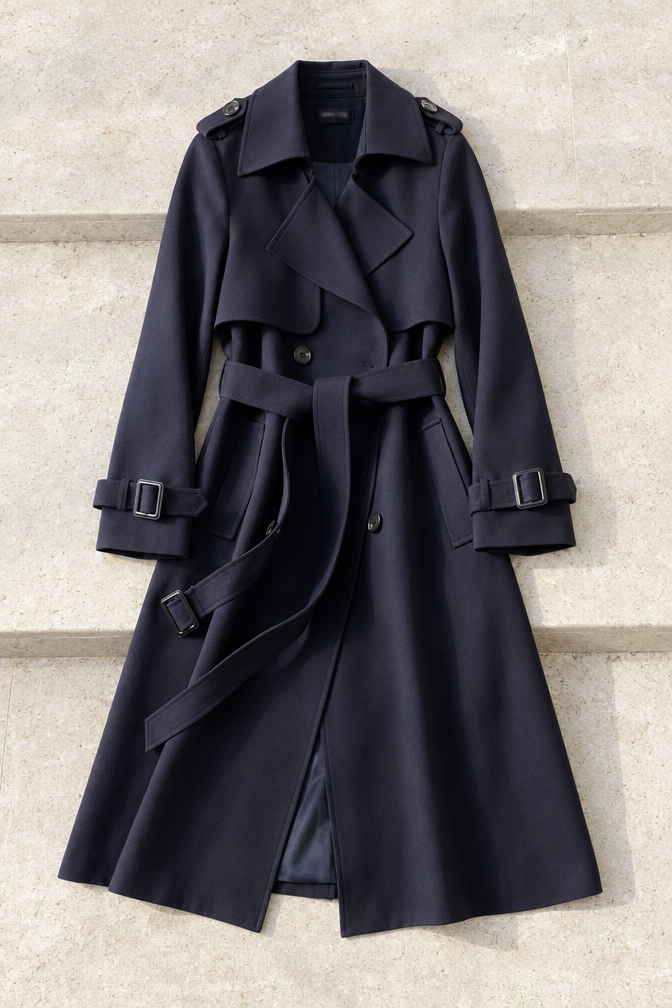 Violetta Trenchcoat — Navy Blue