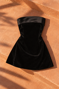 Violetta Velvet Mini Dress — Black