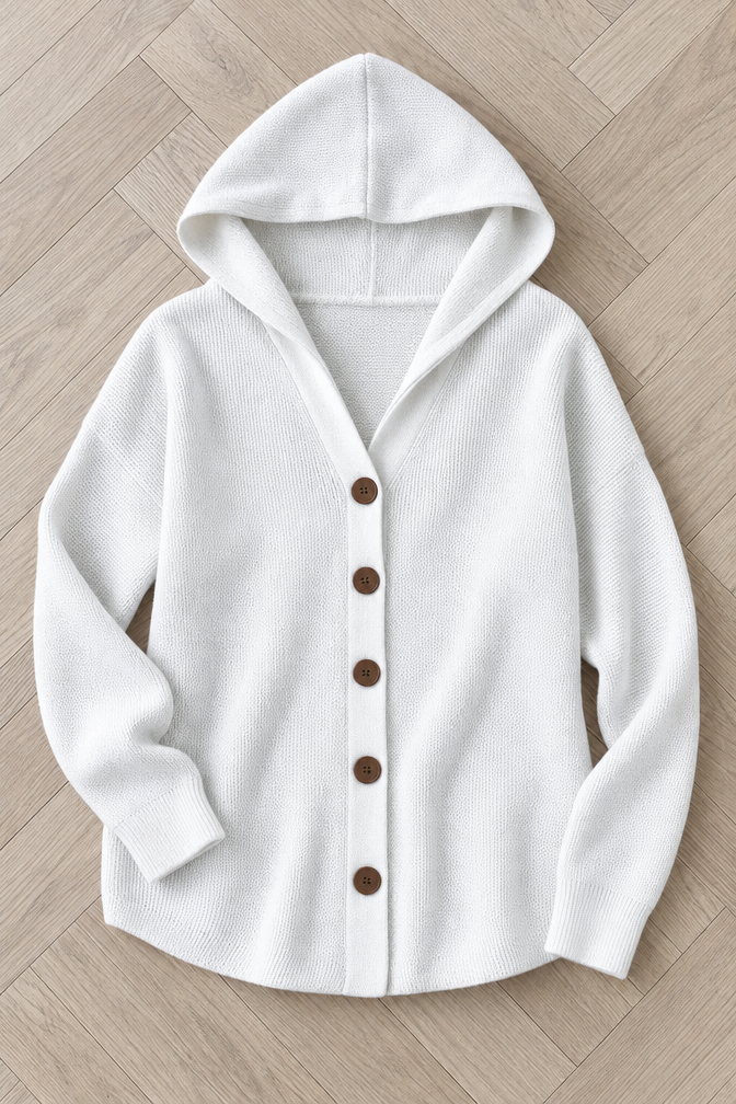 Allegra Hooded Cardigan — White