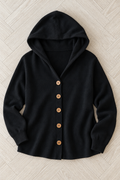 Allegra Hooded Cardigan — Black