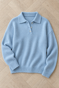 Alma Polo Sweater — Light Blue