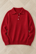 Alma Polo Sweater — Red