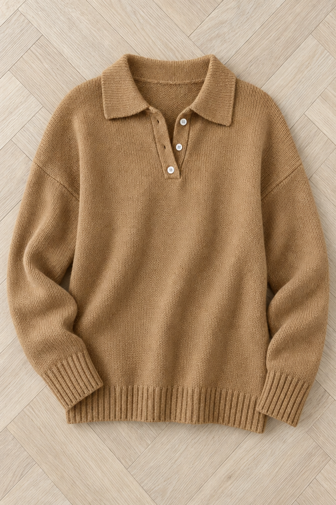 Alma Polo Sweater — Camel