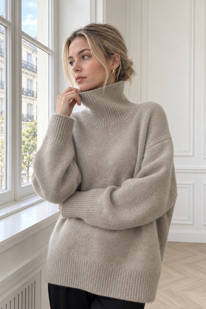 Annabel Turtleneck Sweater — Oatmeal