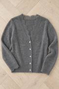 Antonella Lace Cardigan — Gray