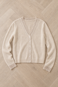 Antonella Lace Cardigan — White