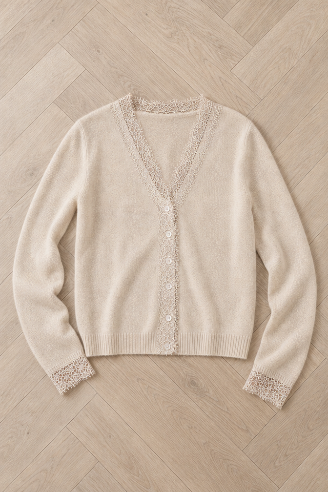 Antonella Lace Cardigan — White