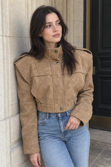 Arielle Faux Suede Cropped Jacket