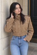 Arielle Faux Suede Cropped Jacket