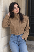 Arielle Faux Suede Cropped Jacket