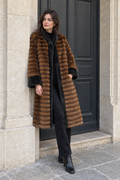 Aveline Faux Mink Coat — Brown