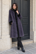 Aveline Faux Mink Coat — Blue