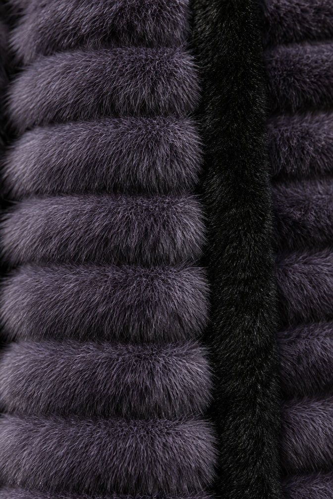Aveline Faux Mink Coat — Blue