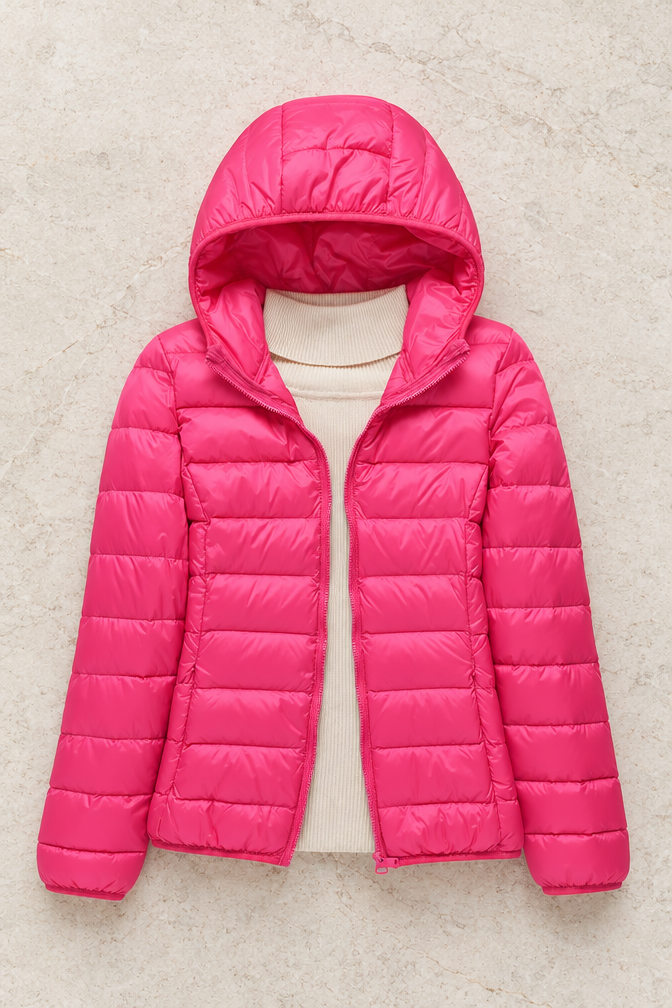 Camille Puffer Jacket — Fuchsia