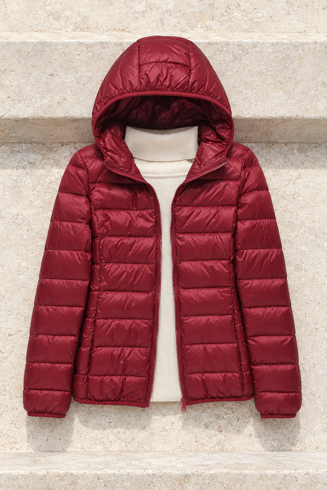 Camille Puffer Jacket — Burgundy