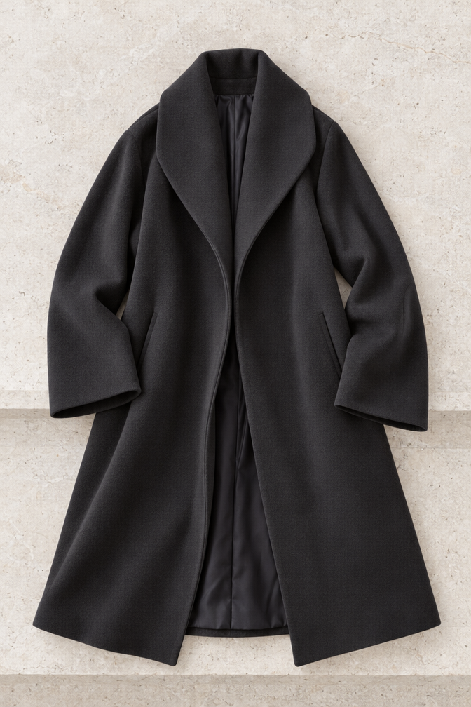 Carlotta Oversized Coat — Black