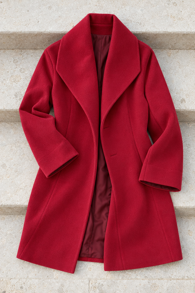 Carlotta Oversized Coat — Red