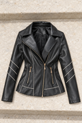 Charlene Leather Jacket — Jet Black