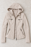 Corinna Leather-Look Jacket — Beige