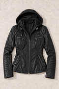 Corinna Leather-Look Jacket — Black