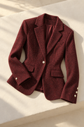 Daniela Wool Blazer — Burgundy