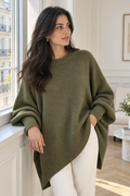 Demi Oversized Wool Sweater — Olive Green