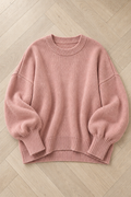 Demi Oversized Wool Sweater — Powder Pink