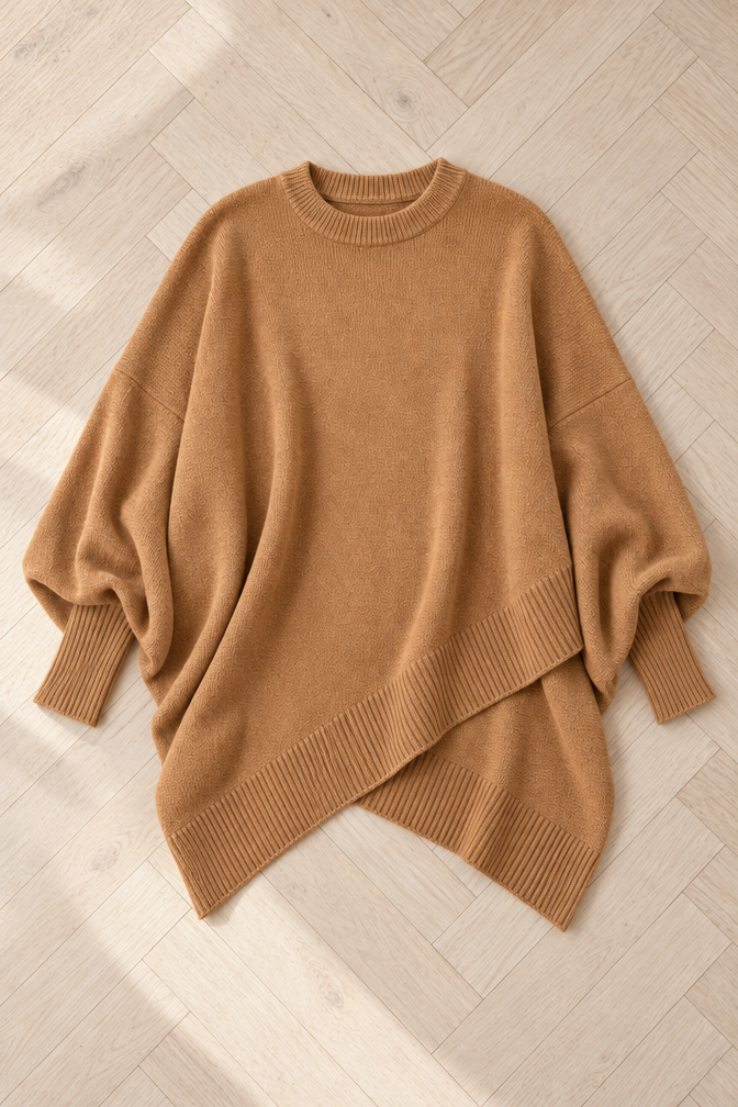 Demi Oversized Wool Sweater — Brown