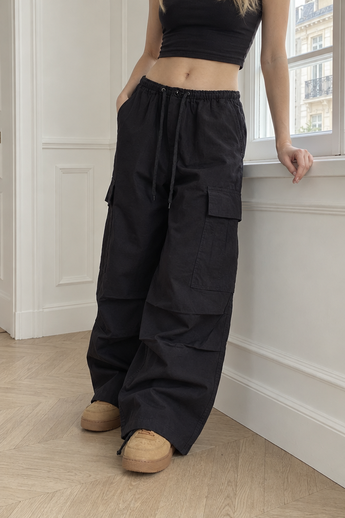Dolores Cargo Pants — Black