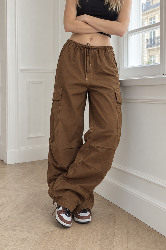 Dolores Cargo Pants — Brown